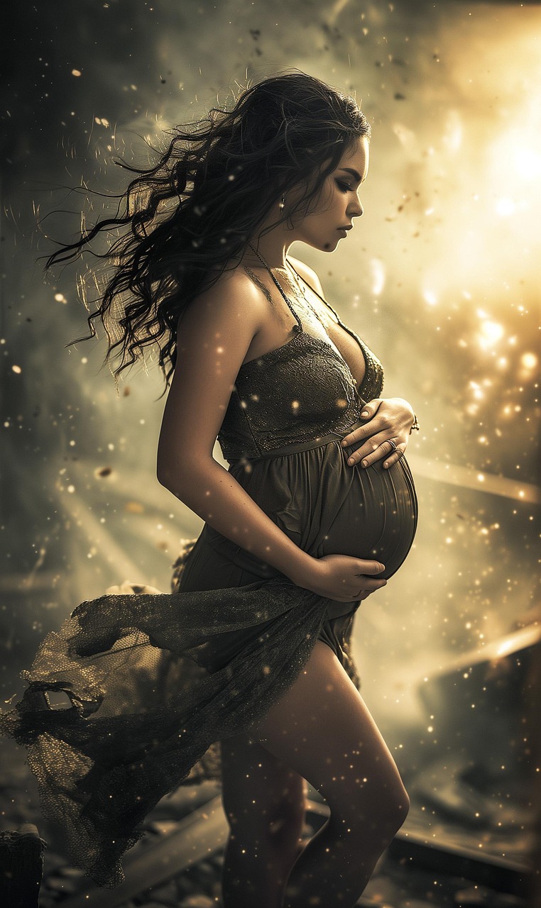 femme enceinte touchant son ventre : hypnose et accouchement